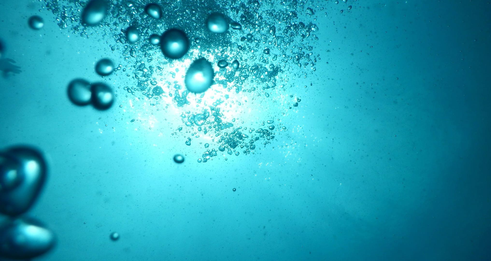 underwater shot with bubbles